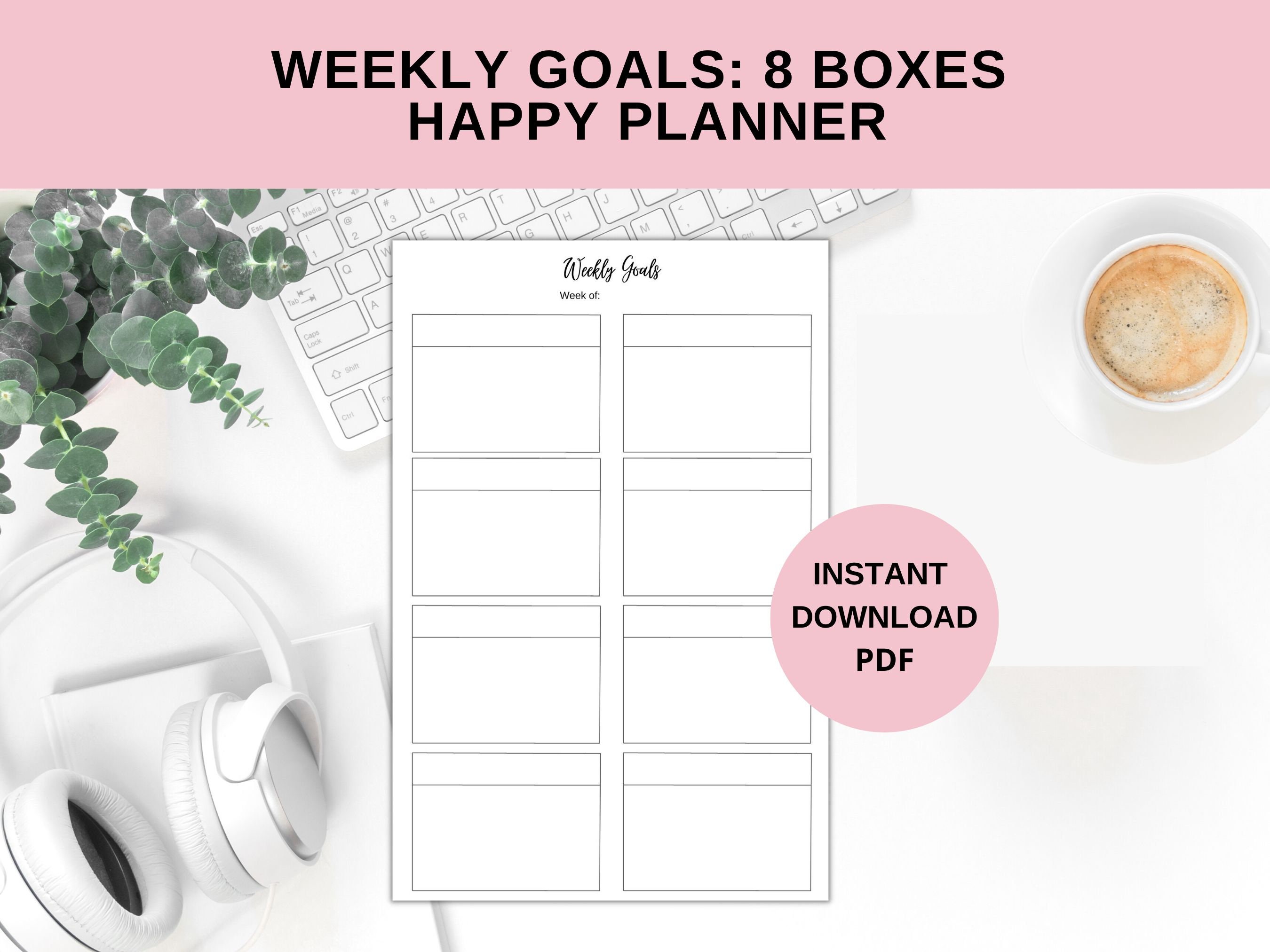 Weekly Goal Planner 8 Boxes Happy Planner