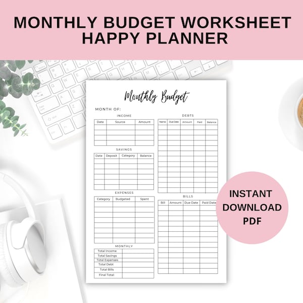 Monthly Budget Worksheet