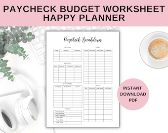 Paycheck Budget Worksheet