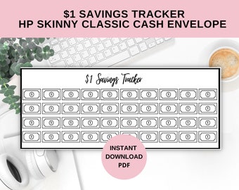 One Dollar Savings Cash Envelope Insert | Skinny HP Size