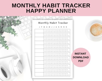 Monthly Habit Tracker- Happy Planner