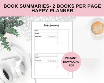 Book Summary Printable for Classic HP- 2 Books Per Page