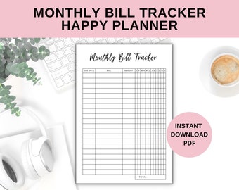 Monthly Bill Pay Tracker Printable