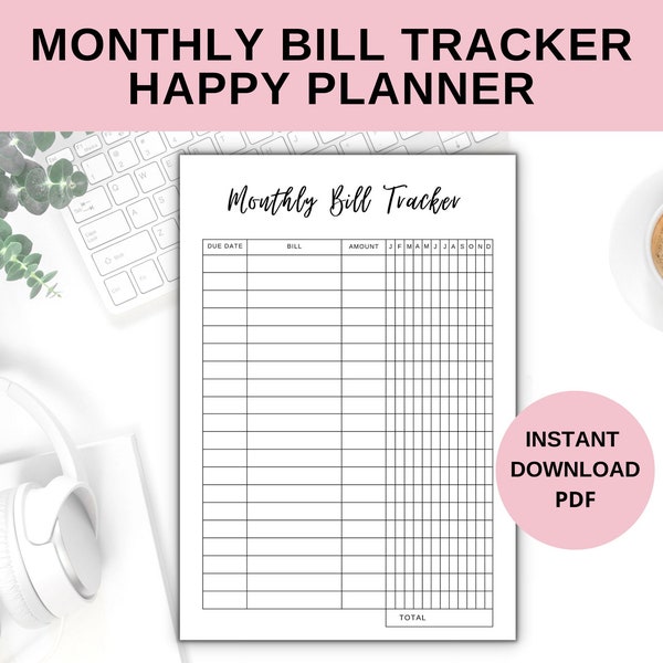 Monthly Bill Pay Tracker Printable