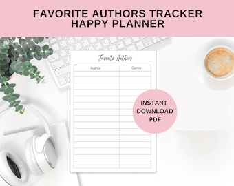 Favorite Authors Planner Printable Happy Planner