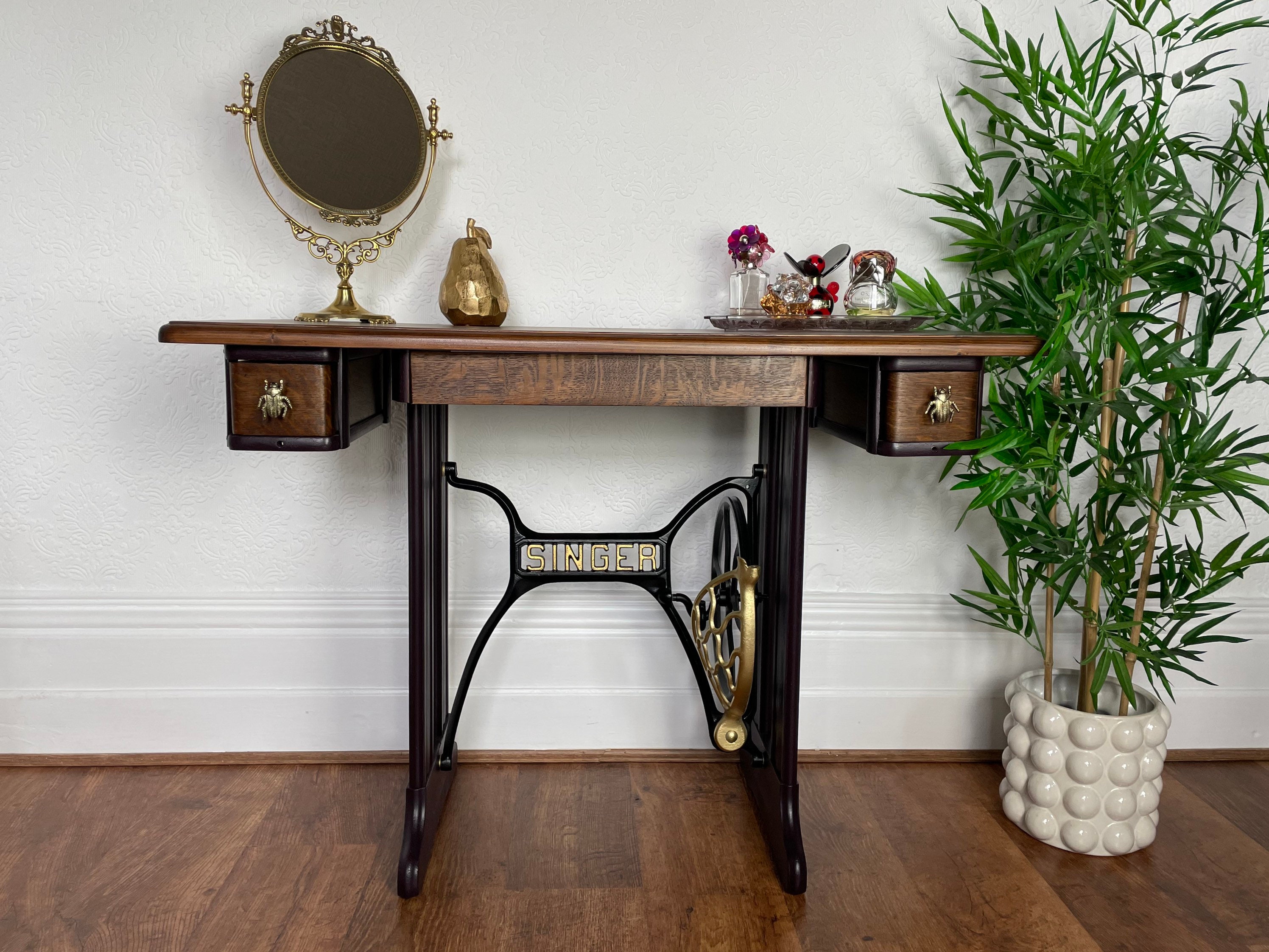 SOLD SOLD SOLD Vintage Singer Sewing Machine Dressing Table Console Table Etsy
