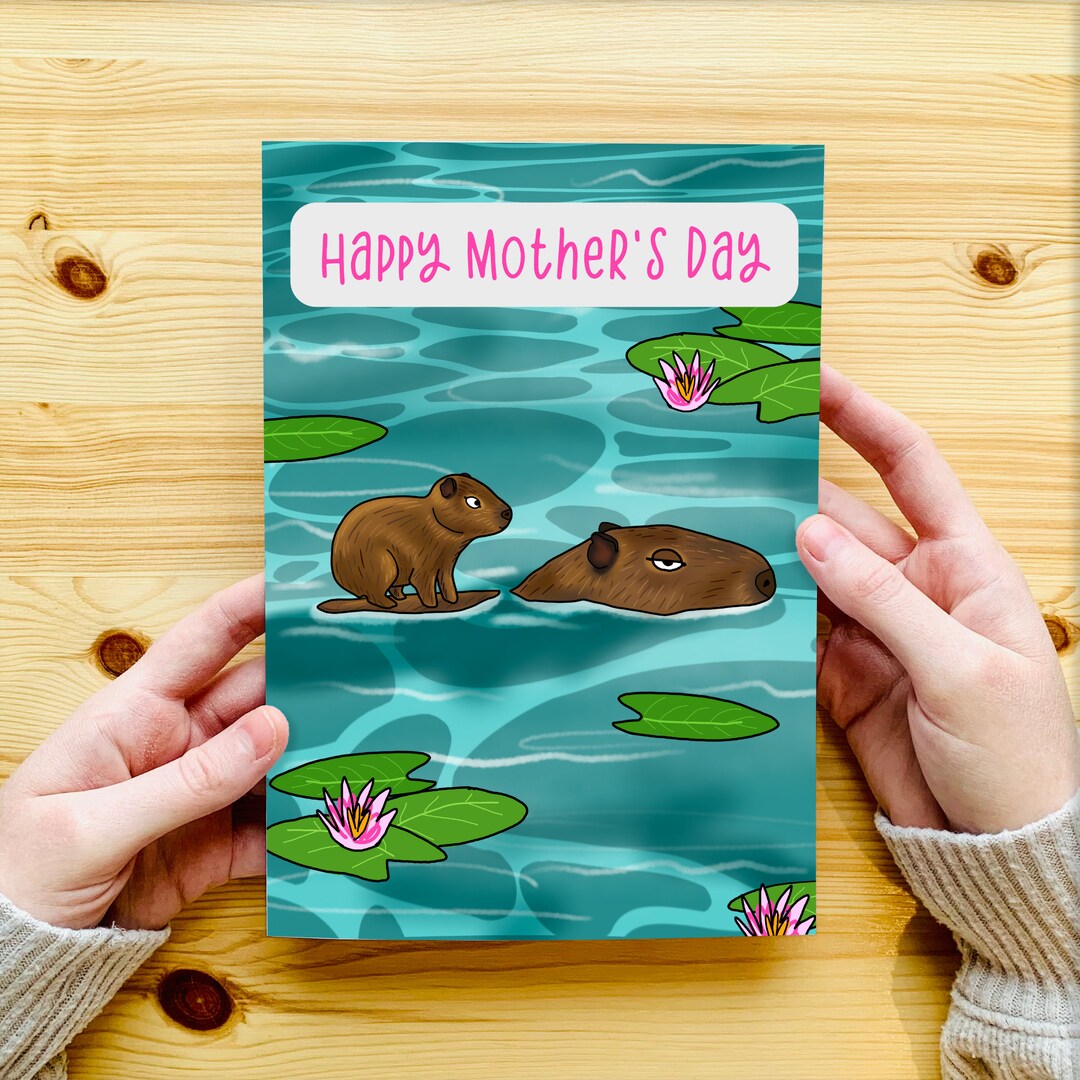 Capybara Mothers Day Card UK Mothers Day Mothers Day Etsy