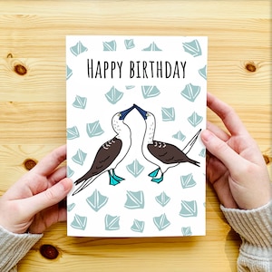 Blue Footed Booby Card - Blue Footed Boobie Card - Birthday Card - UK - Happy Birthday - Bird Card - Funny Card - for Dad, for Him, for Her