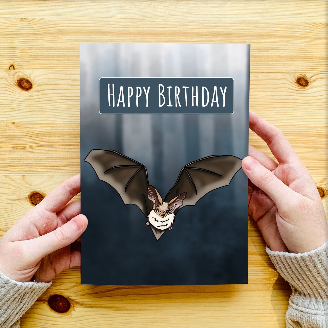 Bat Birthday Card UK Happy Birthday Bat Card Funny Etsy