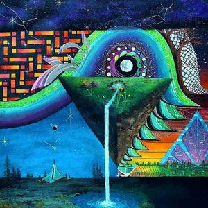 Decorative Acrylic Painting Original Visionary Artwork