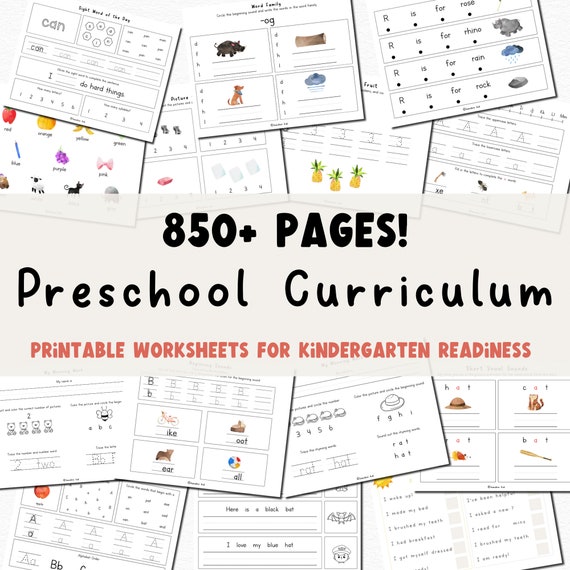 Preschool Printable DIGITAL PDF 850 Printable Preschool - Etsy