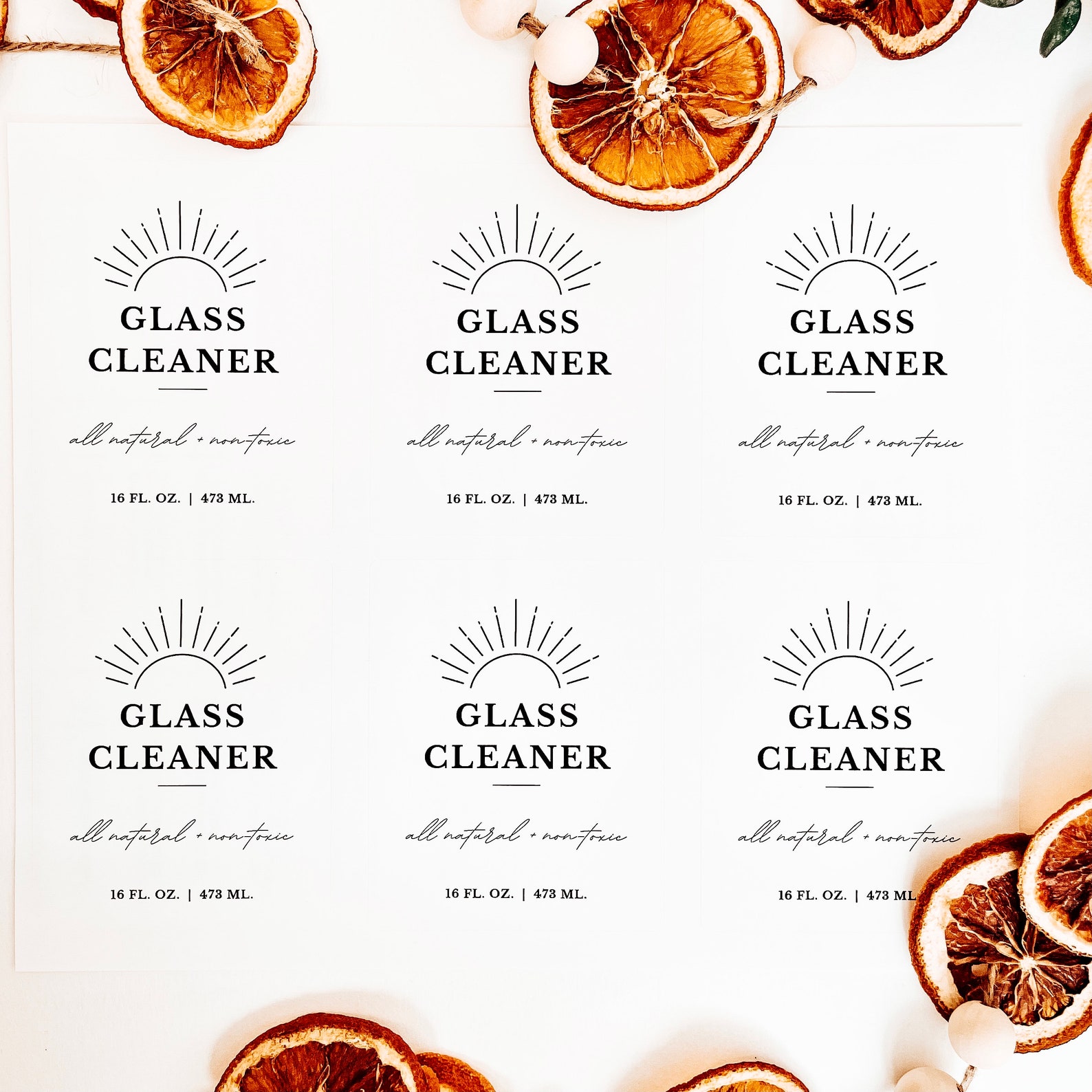 Glass Cleaner Label PRINTED for 16 Oz Bottle Essential Etsy