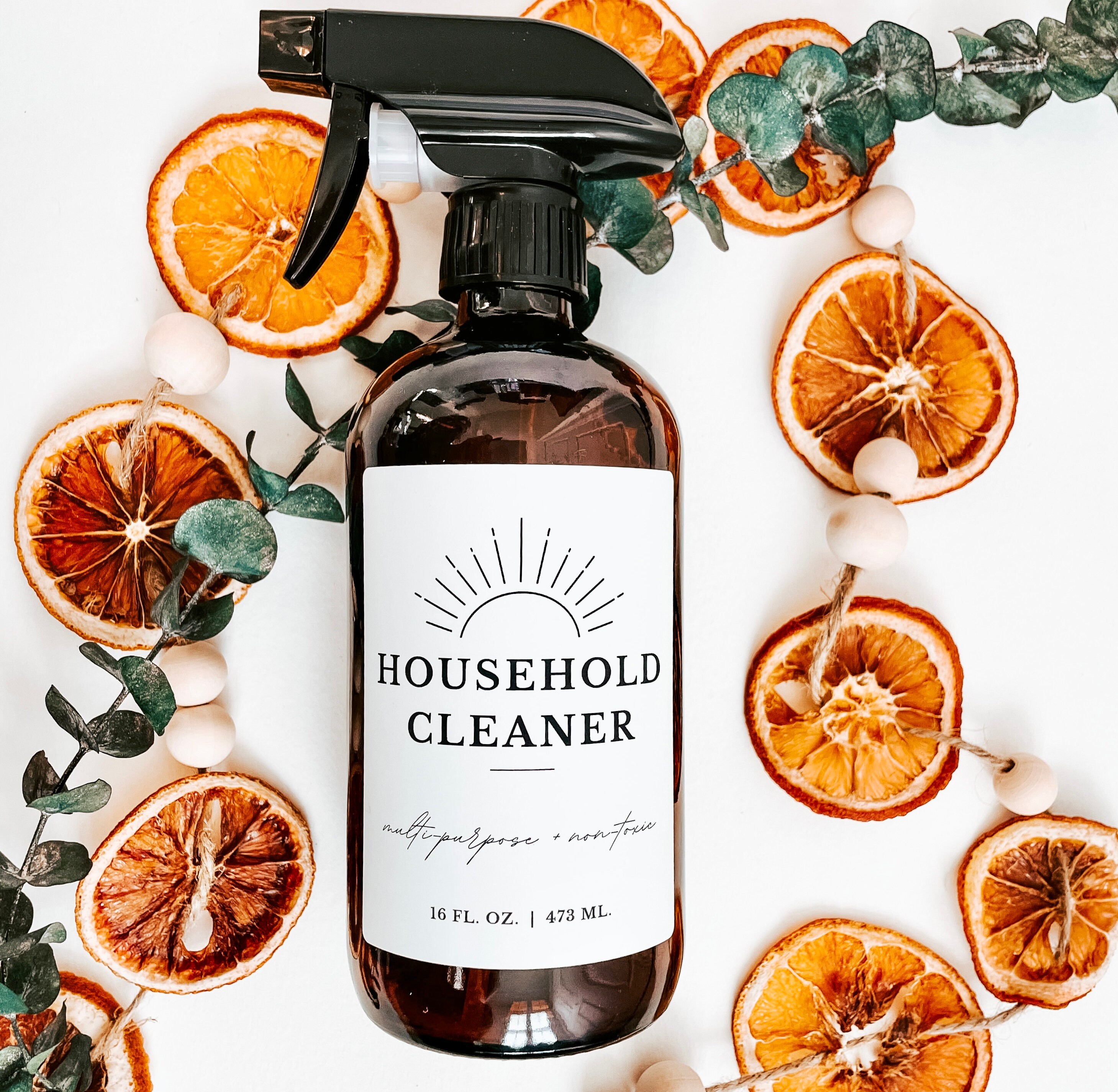 Household Cleaner Label | PRINTED | for 16 oz bottle | Essential Oil Labels