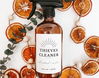 Thieves Cleaner Label | PRINTED | for 16 oz bottle | Essential Oil Labels