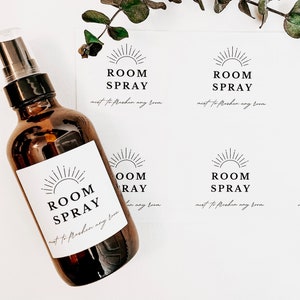 Room Spray Label | PRINTED | for 2 or 4 oz bottle | Essential Oil Labels
