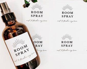 Room Spray Label | PRINTED | for 2 or 4 oz bottle | Essential Oil Labels