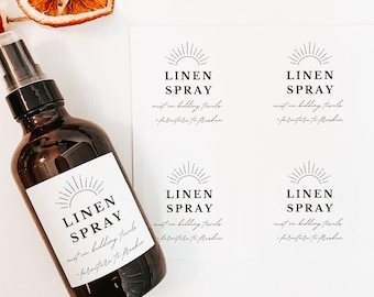 Linen Spray Label | PRINTED | for 2 or 4 oz bottle | Essential Oil Labels