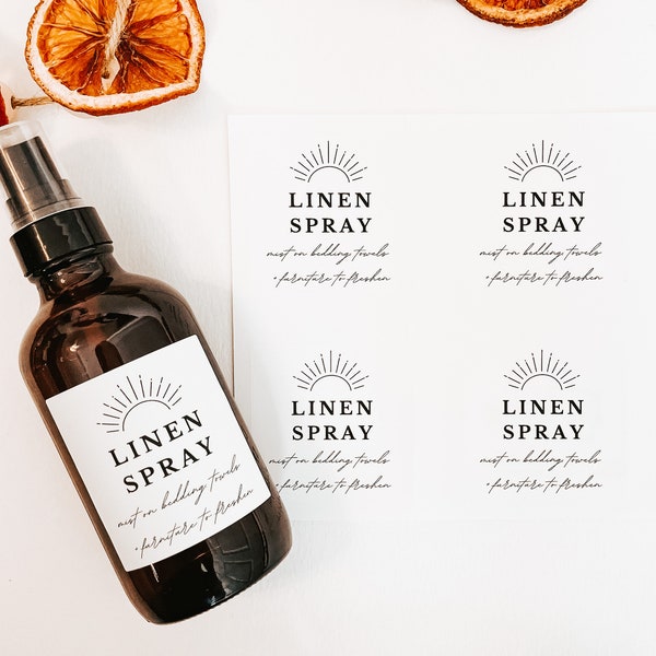 Linen Spray Label | PRINTED | for 2 or 4 oz bottle | Essential Oil Labels