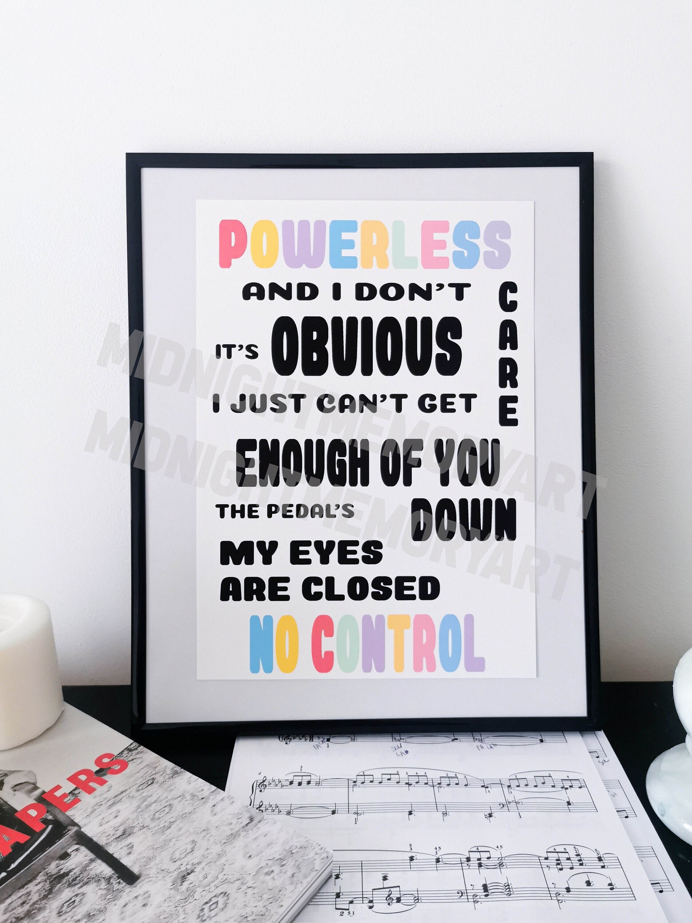 | d'affiche Des Paroles 1D Pas de | Contrôle Unidirectionnel A4 d'impression Musique Non Encadrée Af