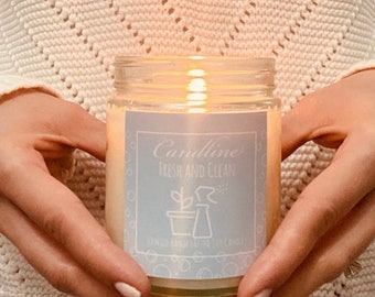 Fresh and Clean Candle | Scented Handcrafted Candle | 100% Natural Soy Candle | Essential Oil Candle | Eco Friendly Wick