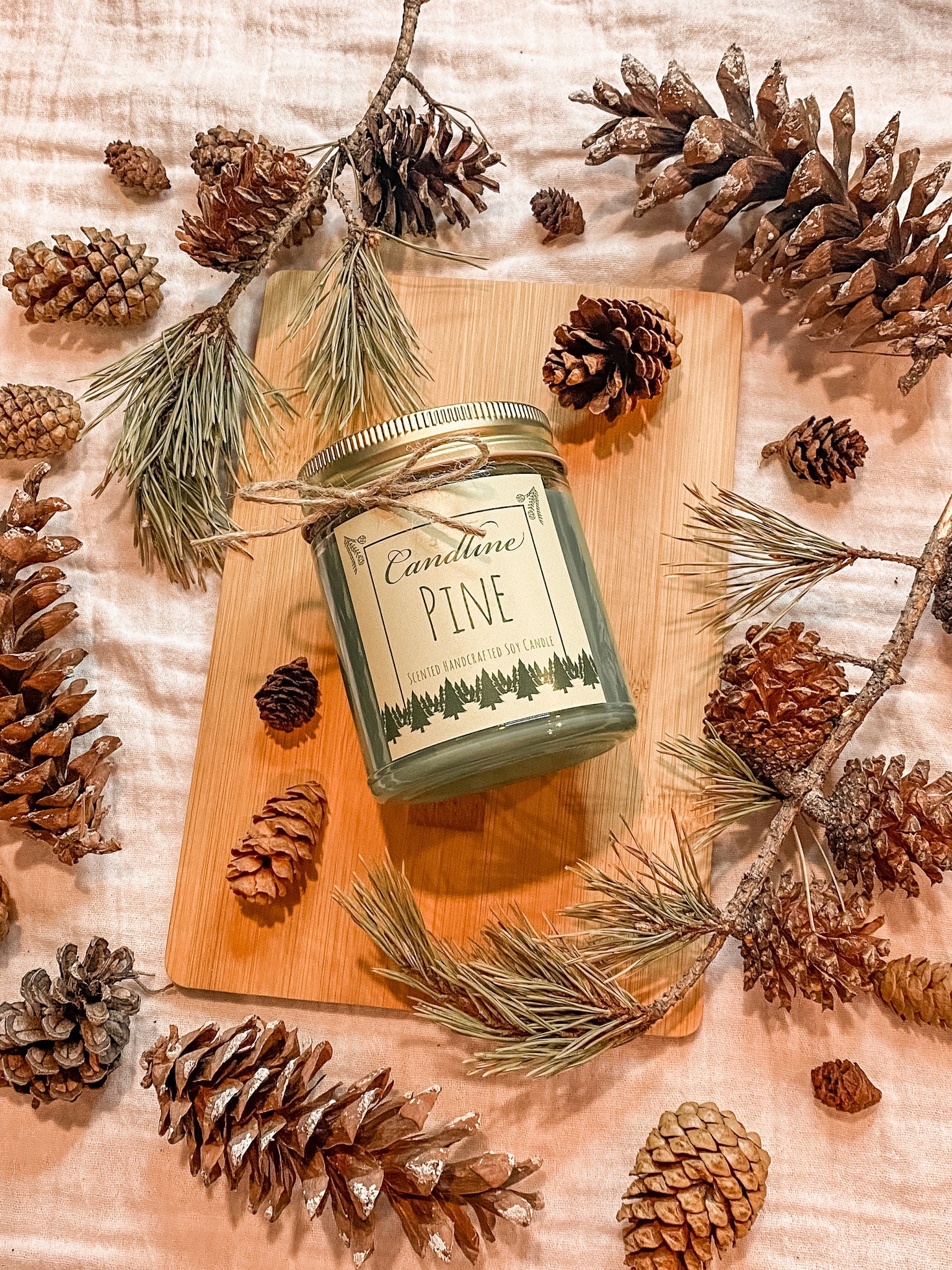 Pine Candle Scented Handcrafted Candle 100 Natural Soy Etsy UK