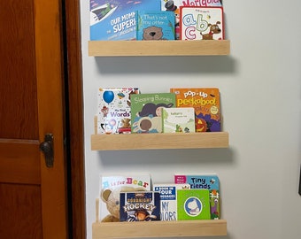 Nursery book shelves/wooden shelves