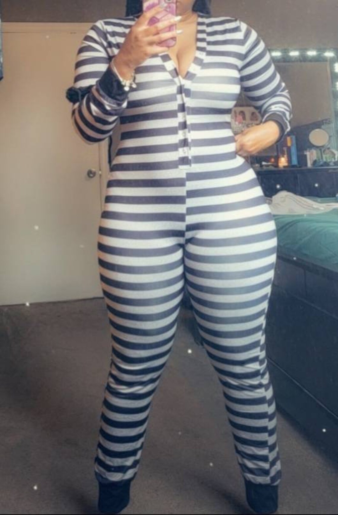 One Piece Stripped Onesies With Open Butt Flap Adult Onesies Etsy
