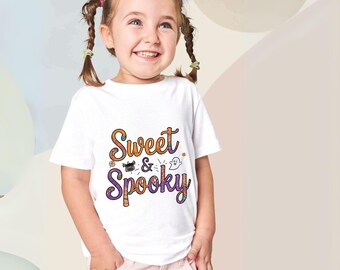 Unisex Sweet & Spooky Kids Halloween Shirt, Cute Toddler Graphic Tee, Fun Ghost Pumpkin T-Shirt for Fall and Trick or Treat