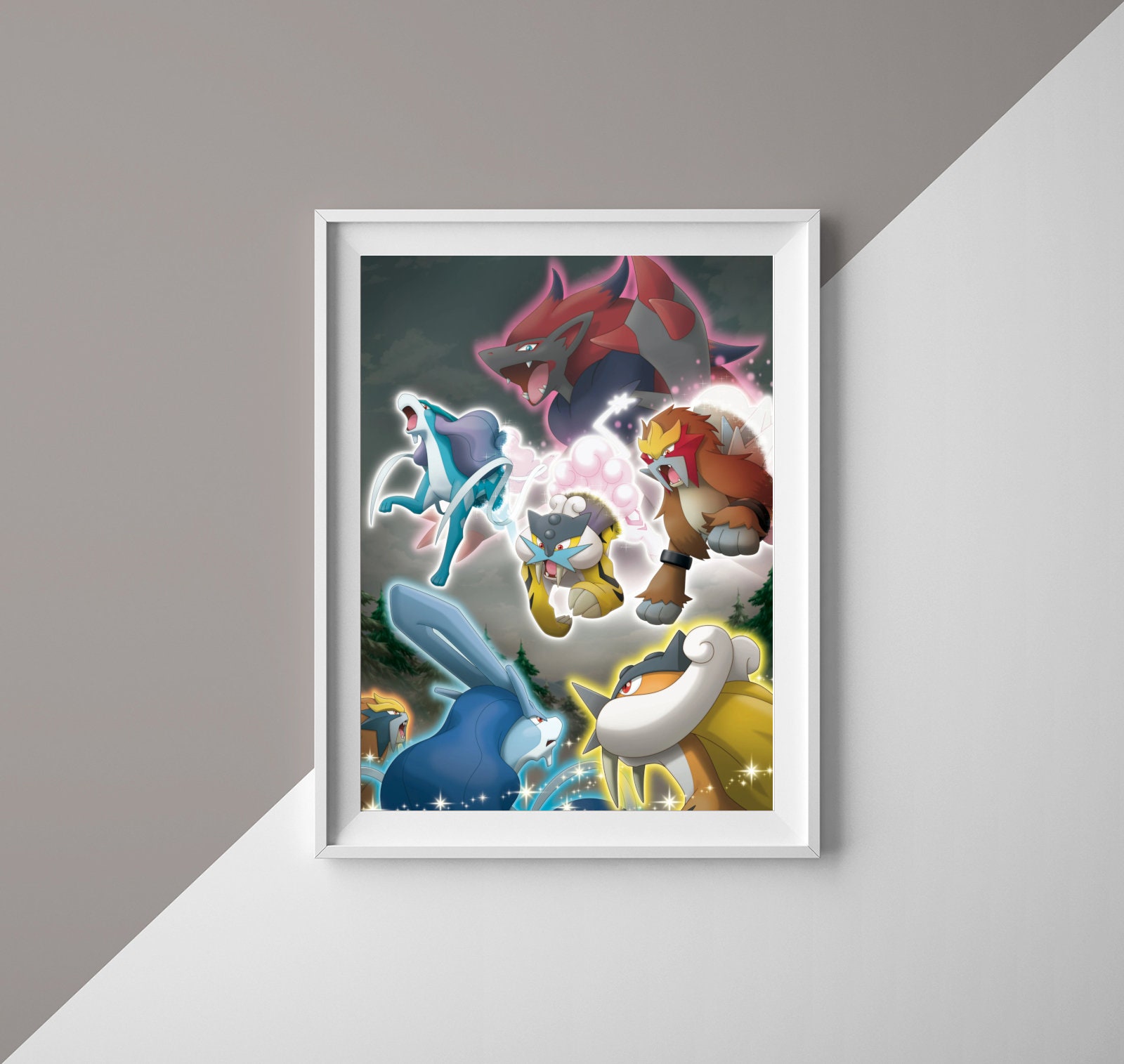 Pokemon Print Pokemon Wall Decor Pokemon Art Pokemon Fan Etsy