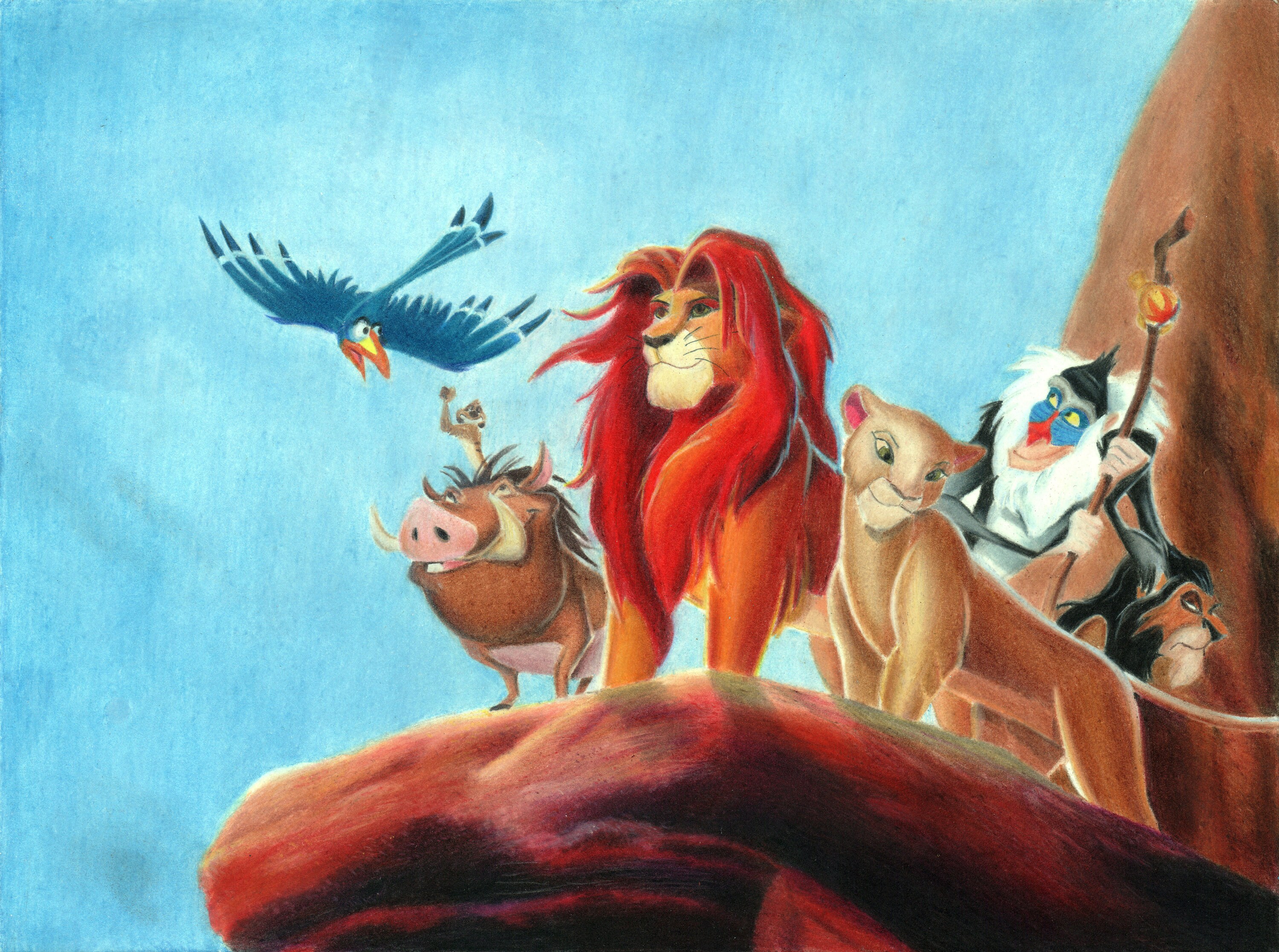 Lion King PRINT colored pencil drawing Etsy