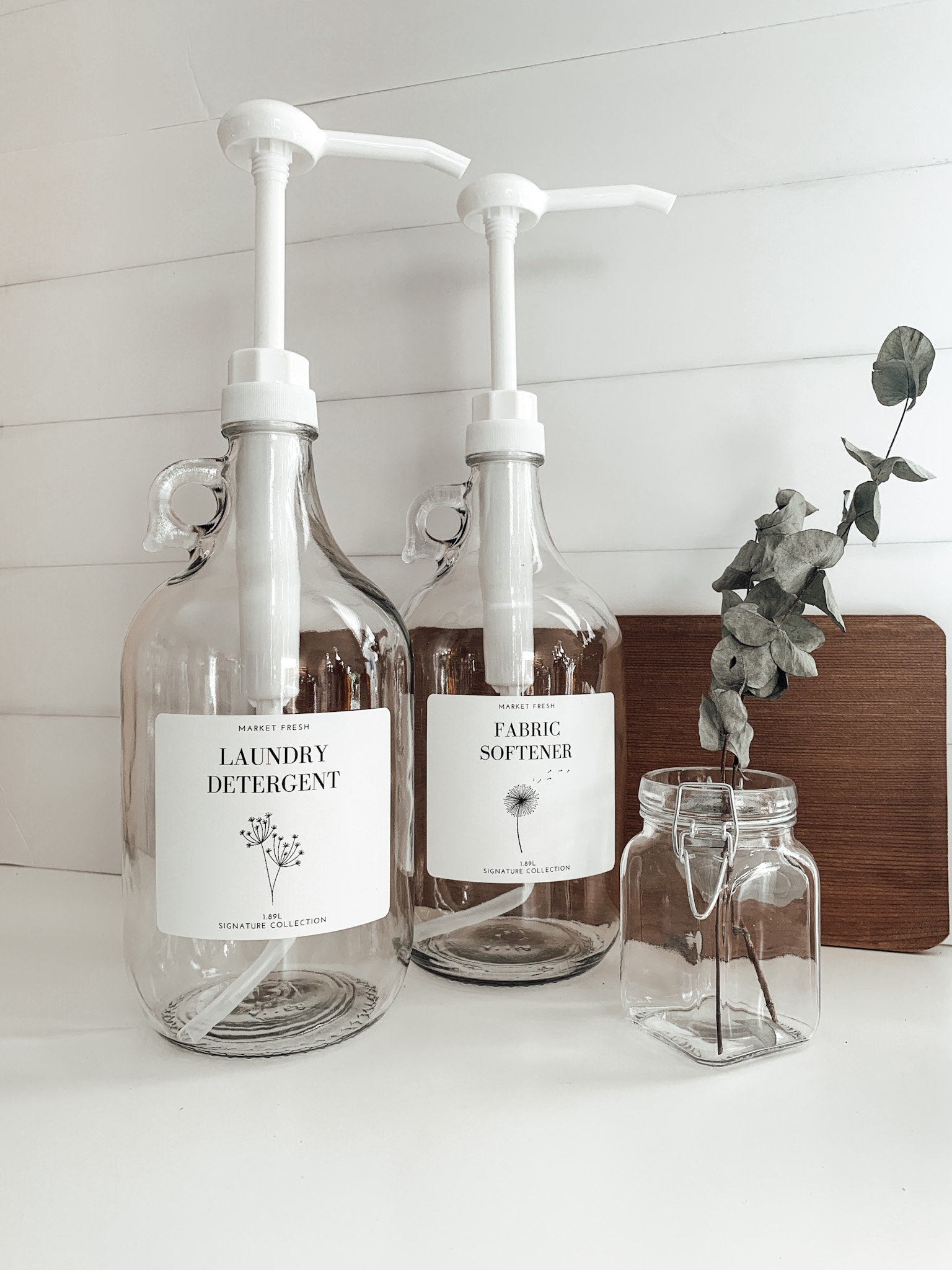 Gallon Laundry Detergent Dispenser Refillable Glass Laundry Jug