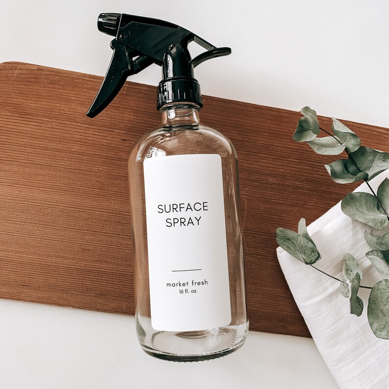 Glass Cleaning Bottles With Sprayer Clear 16oz Glass Bottle Etsy