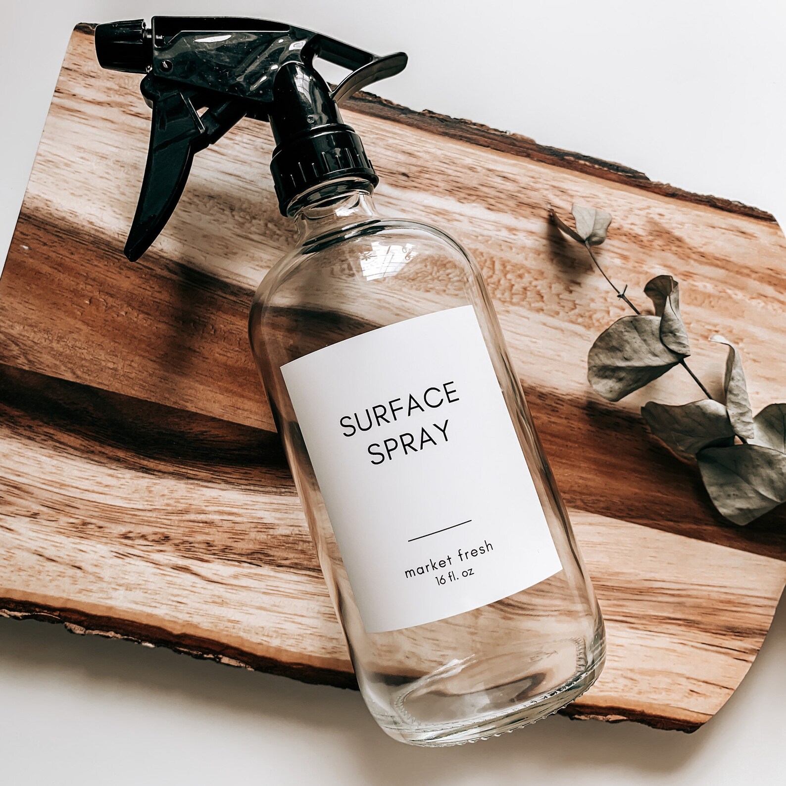 Glass Cleaning Bottles With Sprayer Clear 16oz Glass Bottle Etsy