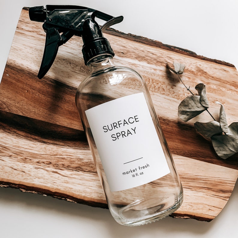 Glass Cleaning Bottles With Sprayer Clear 16oz Glass Bottle Etsy