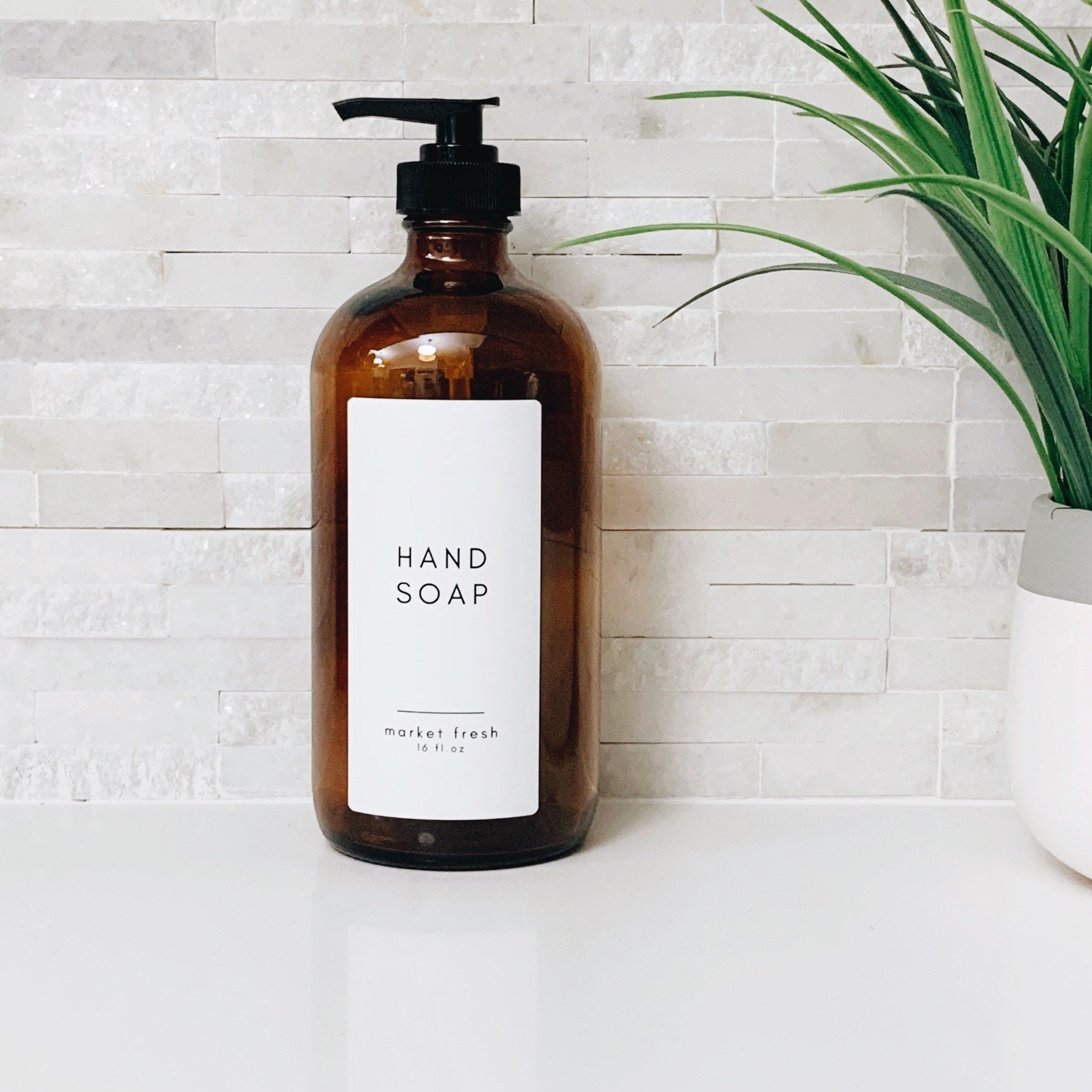 Hand and Dish Soap Dispensers Amber 16oz Glass Bottle with Etsy