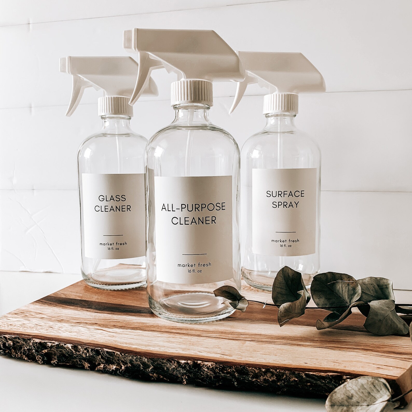 Glass Cleaning Bottles With Sprayer Clear 16oz Glass Bottle Etsy