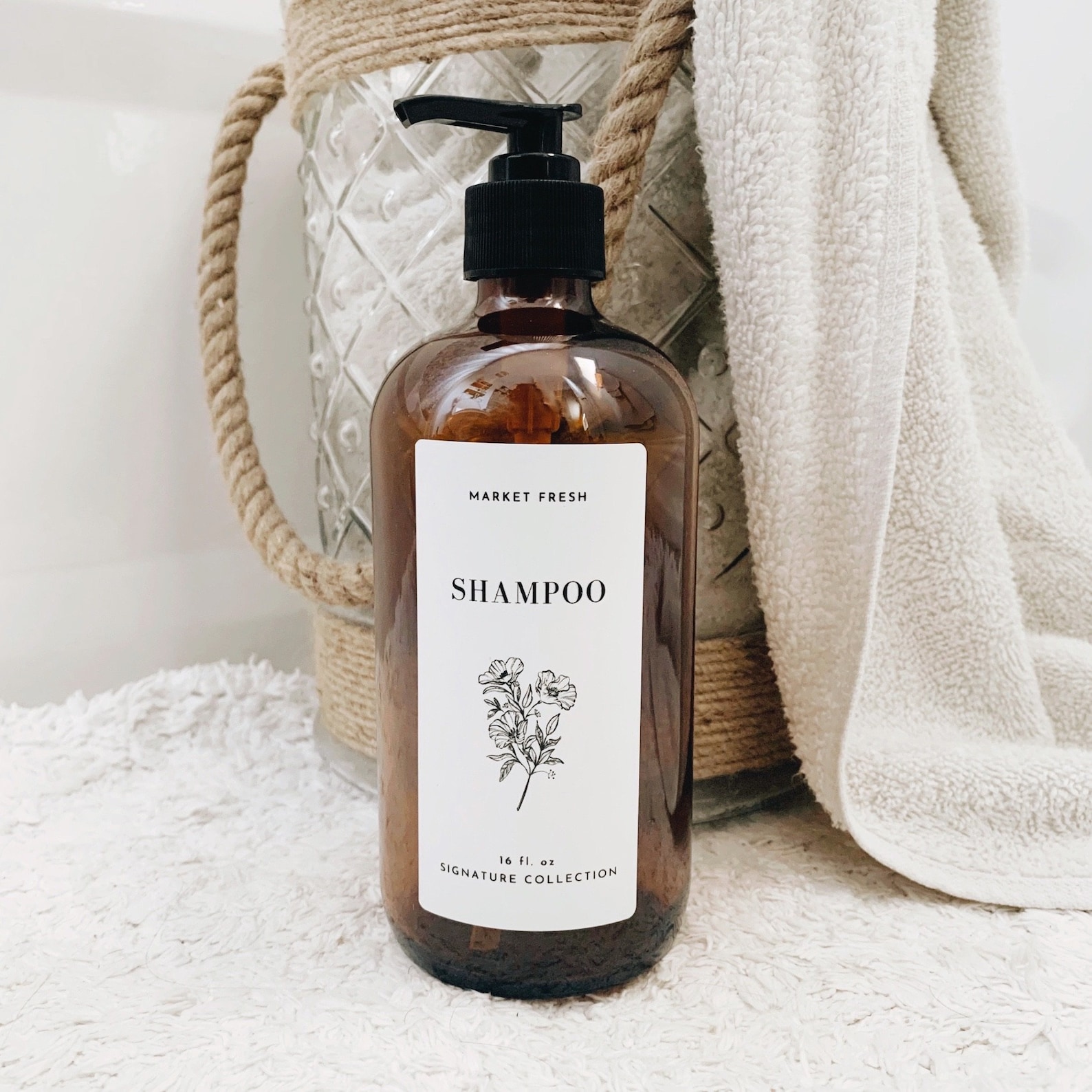 Shampoo and Conditioner Dispensers Amber 16 ounce Glass Etsy