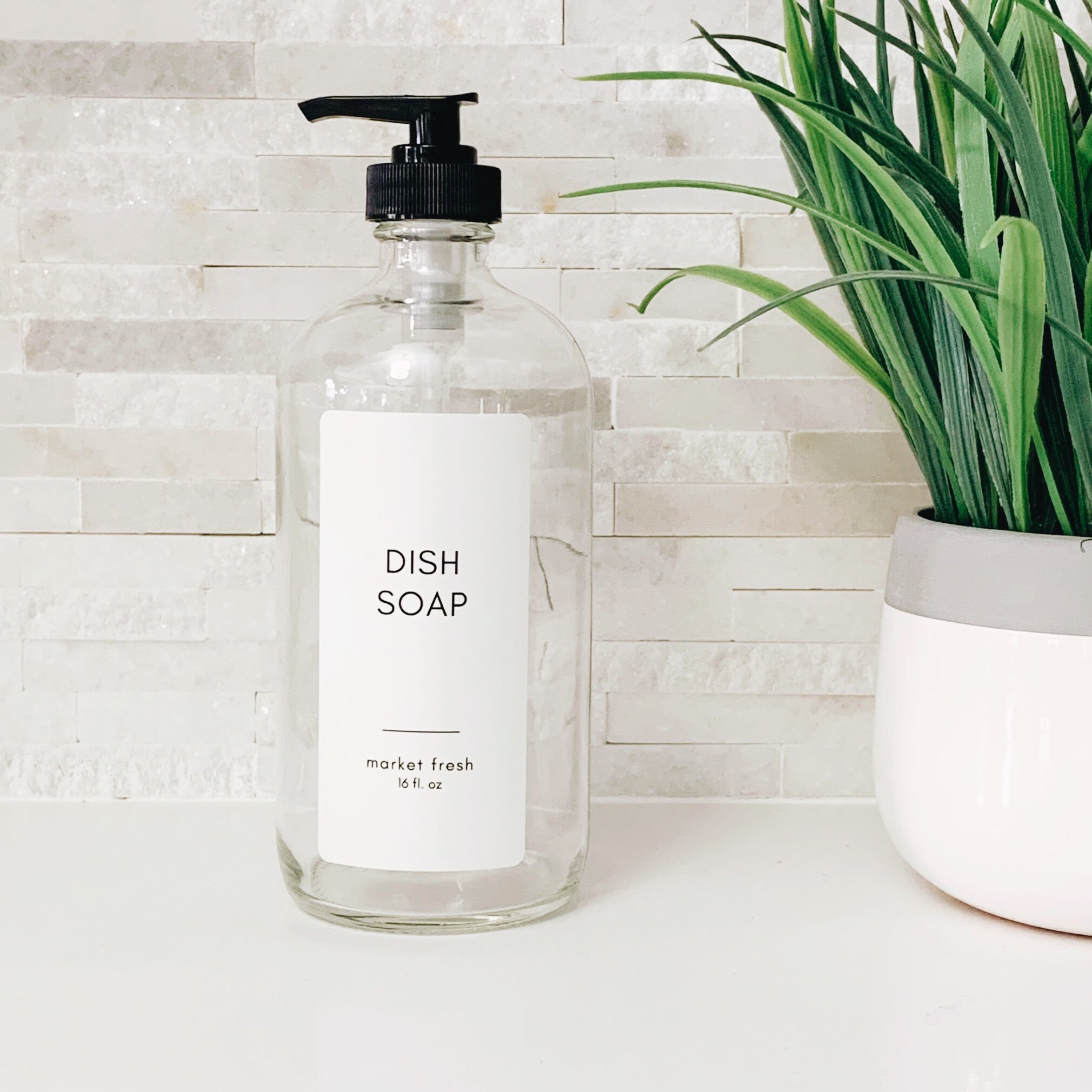 Hand and Dish Soap Dispensers Clear 16oz Glass Bottle with Etsy