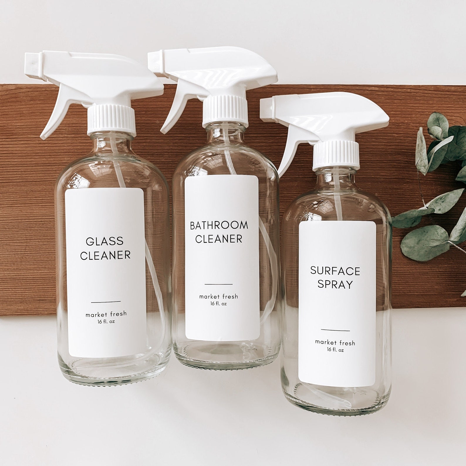 Glass Cleaning Bottles With Sprayer Clear 16oz Glass Bottle Etsy