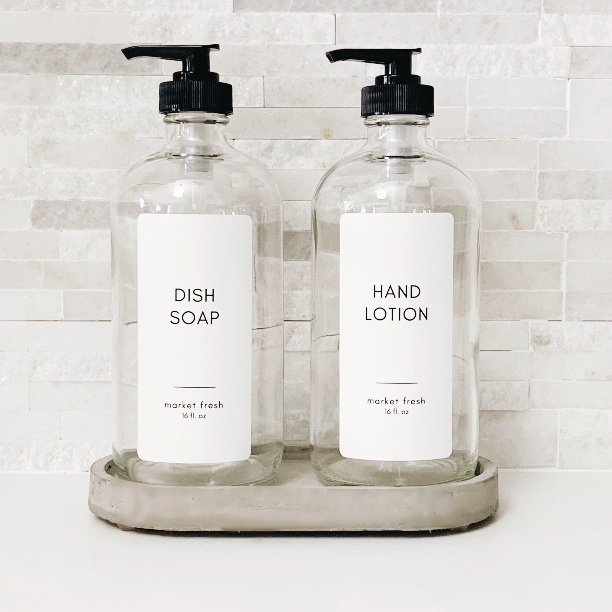 Hand and Dish Soap Dispensers Clear 16oz Glass Bottle with Etsy