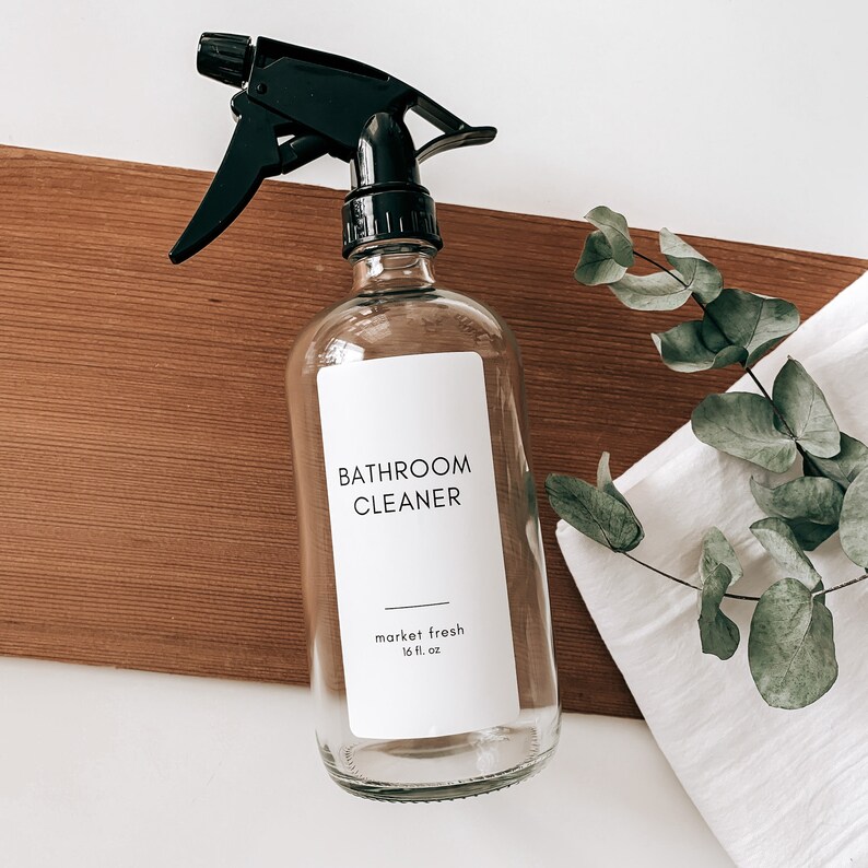 Glass Cleaning Bottles With Sprayer Clear 16oz Glass Bottle Etsy