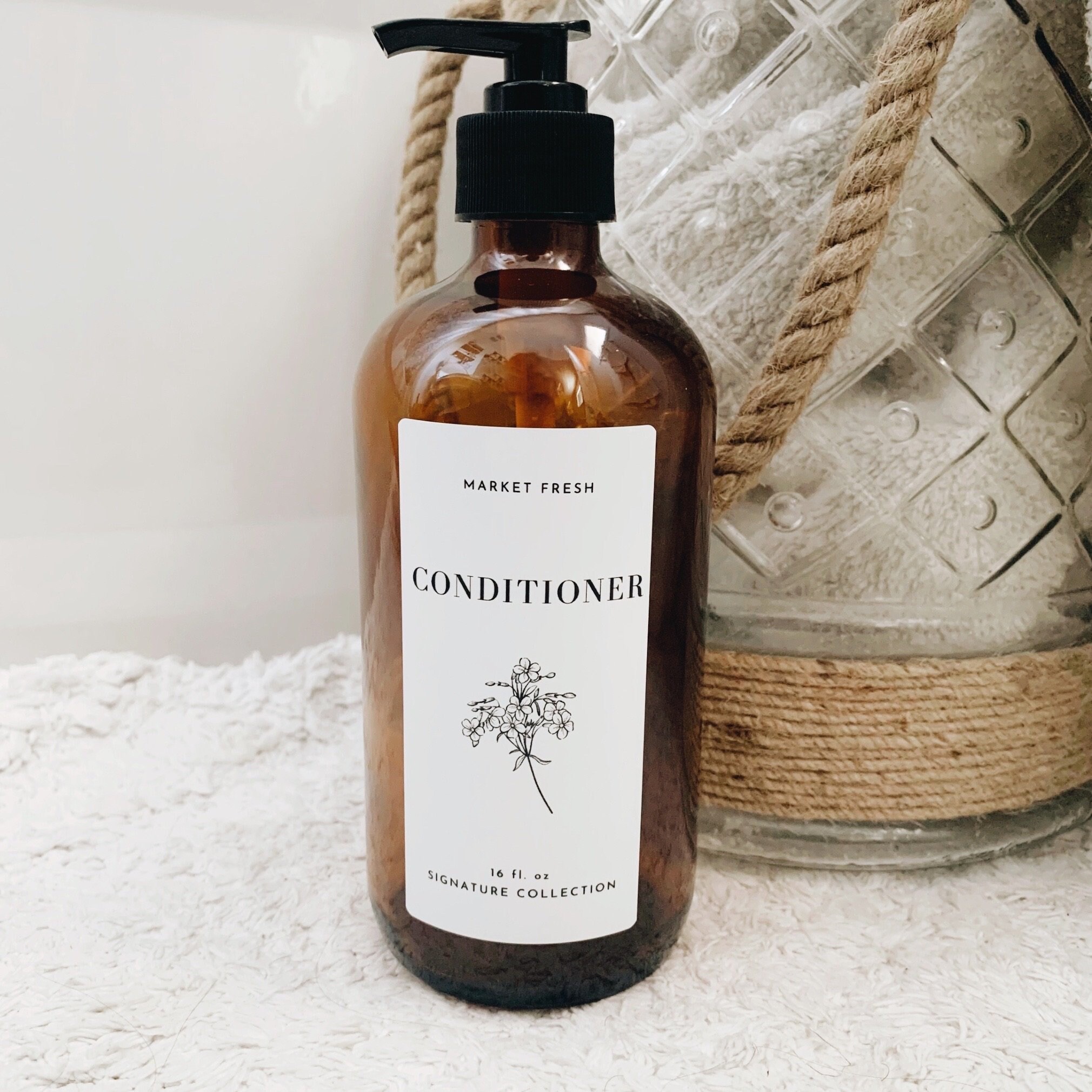 Shampoo and Conditioner Dispensers Amber 16 ounce Glass Etsy