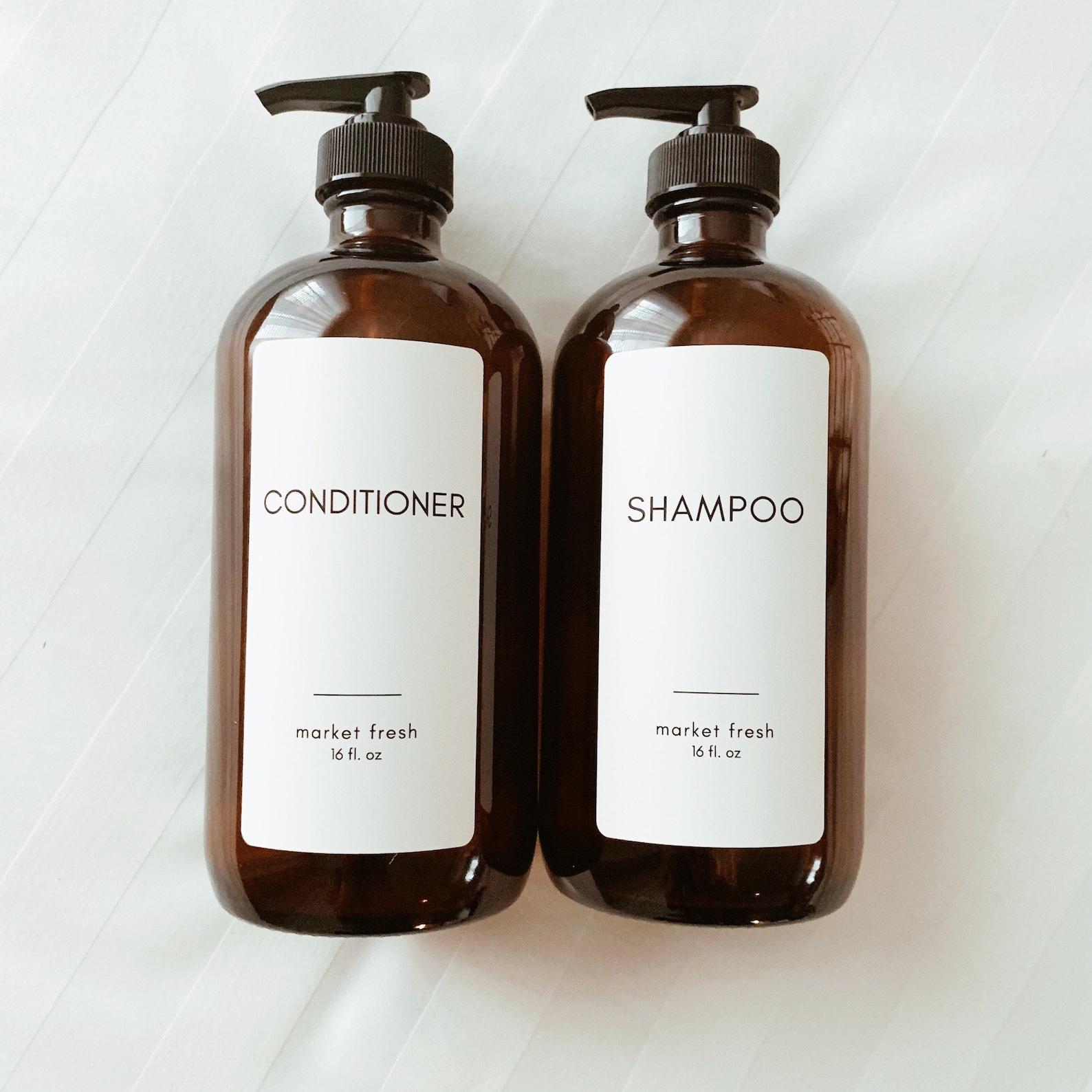 Shampoo and Conditioner Bottles Amber 16 Ounce Glass Bottle Etsy