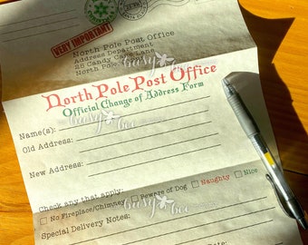 North Pole Post Office - Change of Address From for Santa / Elves - Printable Letter to Santa DIY