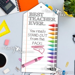 Teacher Gift Tags / Book Marks - Easy DIY Printable Teacher Gift Tags, Librarian Gifts, Principal Gift
