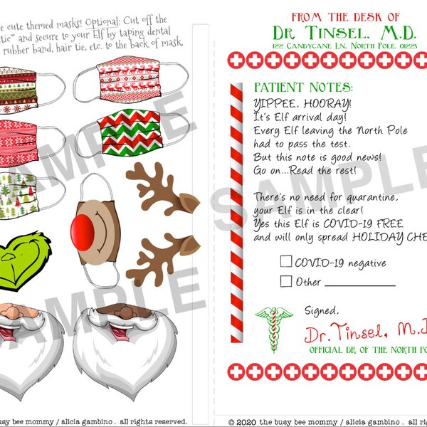 Elf on the Shelf Quarantine Mask - Etsy