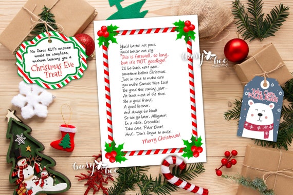 Elf goodbye letter christmas eve box Clearance