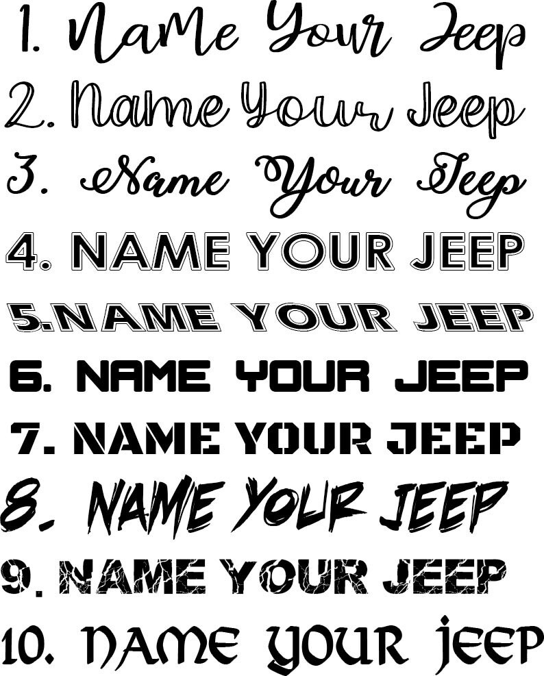 Name Your Jeep pair Etsy