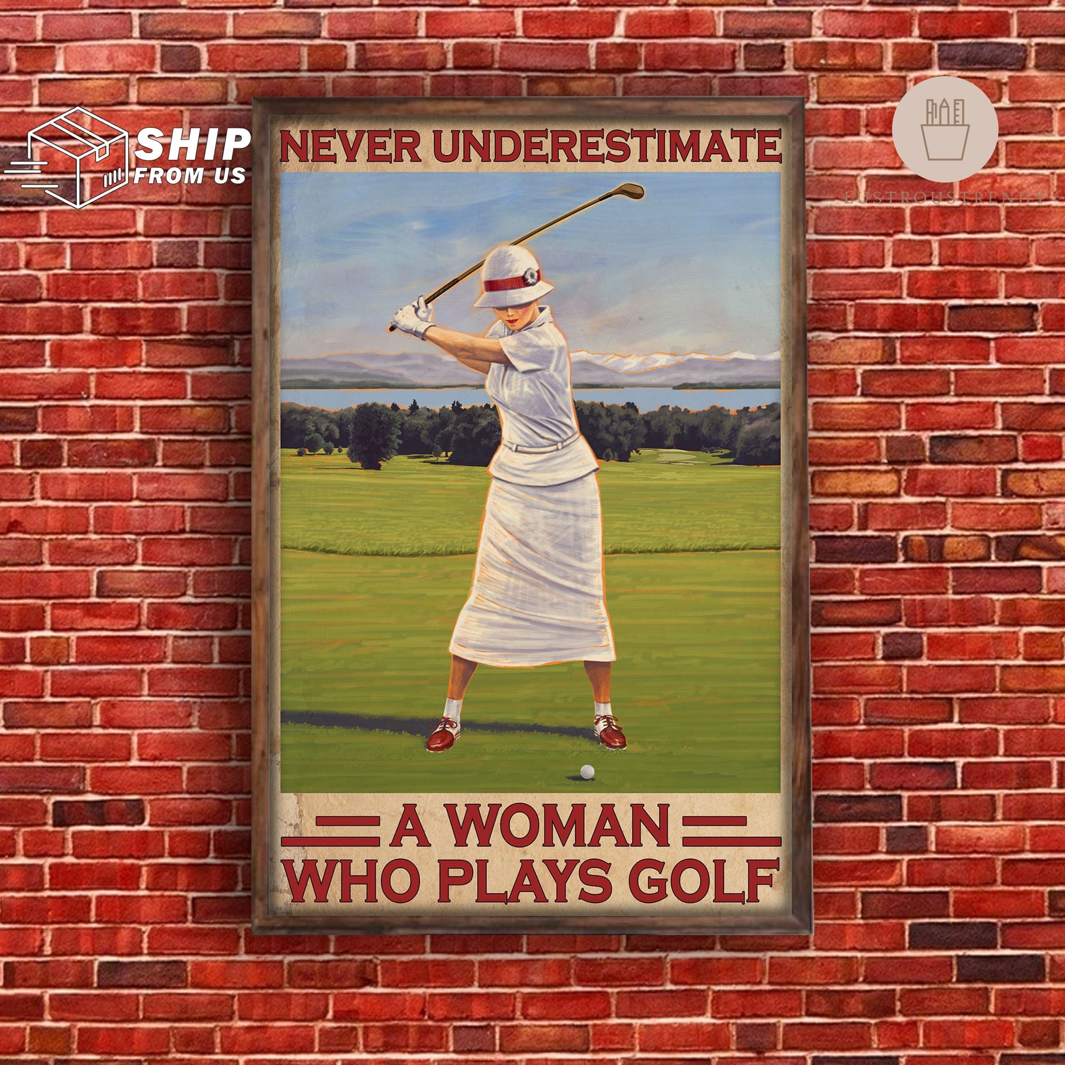 Golf Golfer Golfing Girl Poster Never Underestimate A Woman Etsy