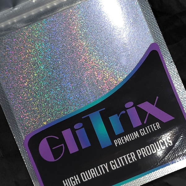 Holographic Glitter - Holo Silver MicroFine Holo Glitter .004" Resin Art, Nail Glitter, Tumbler Glitter, Loose Glitter Powder GLITRIX